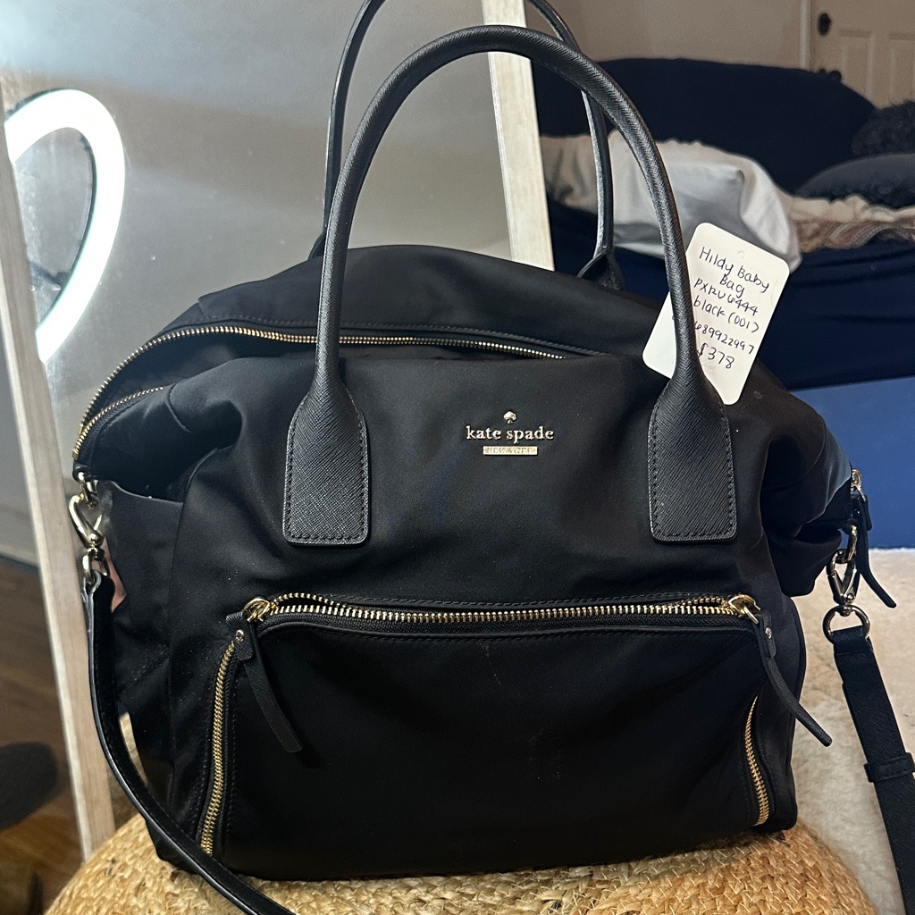 Kate Spade Black Baby Bag With Gold Accents With Changing Pad